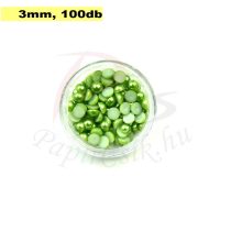 Perle semisferice din plastic, verde mușchi (3mm, 100buc.)