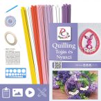   Ouă și Iepuraș - model pt. tehnica quilling (benzi - 220 buc., descriere și instrumente)