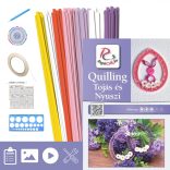 Ouă și Iepuraș - model pt. tehnica quilling (benzi - 220 buc., descriere și instrumente)