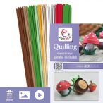   Castană, ciupercă si ghindă - model tehnica quilling (benzi - 310 buc. și descriere cu poze)