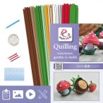   Castană, ciupercă si ghindă - model tehnica quilling (benzi - 310 buc., descriere și instrumente)